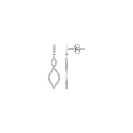 Boucles d'oreilles en argent et oxydes de zirconium