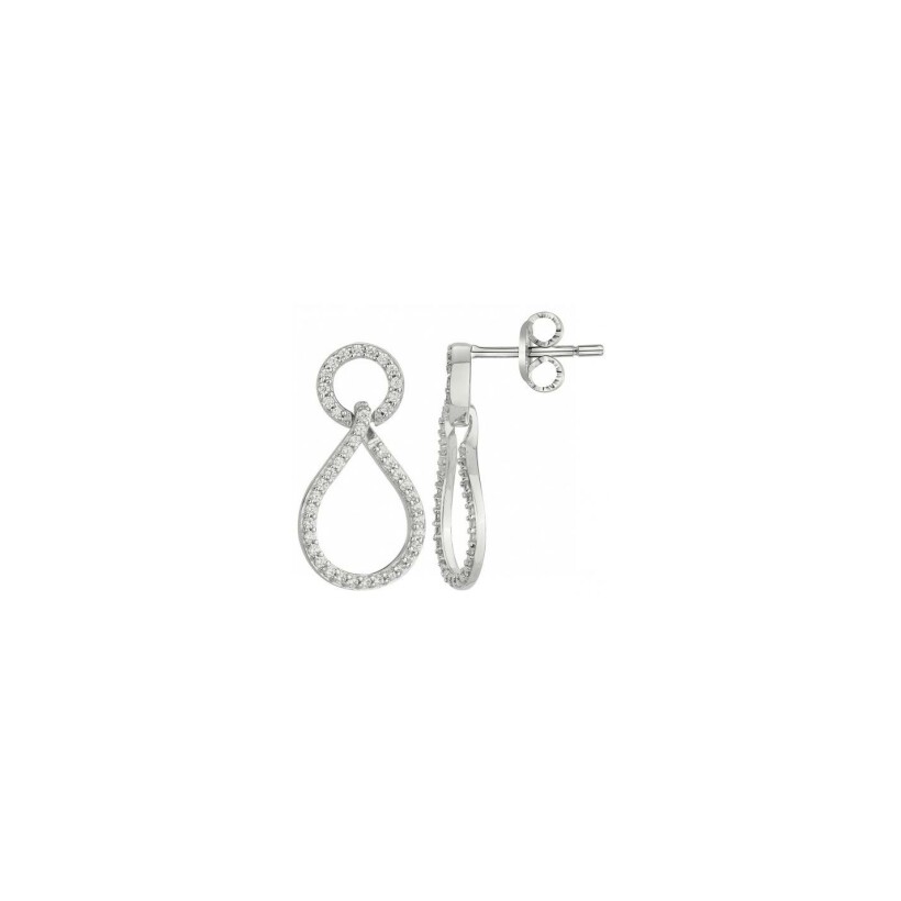 Boucles d'oreilles en argent et oxydes de zirconium