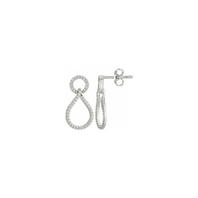 Boucles d'oreilles en argent et oxydes de zirconium