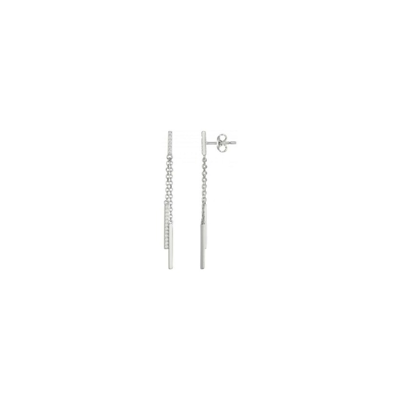 Boucles d'oreilles en argent et oxydes de zirconium