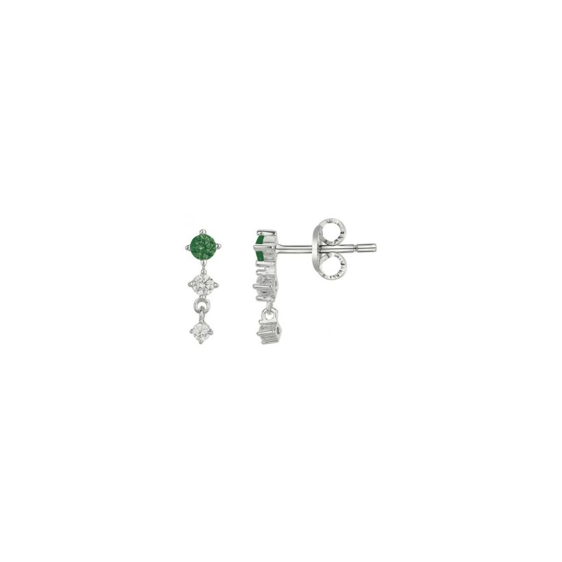 Boucles d'oreilles en argent et oxydes de zirconium