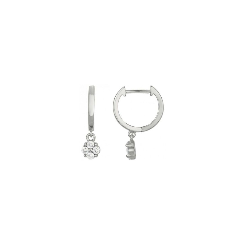 Boucles d'oreilles en argent et oxydes de zirconium