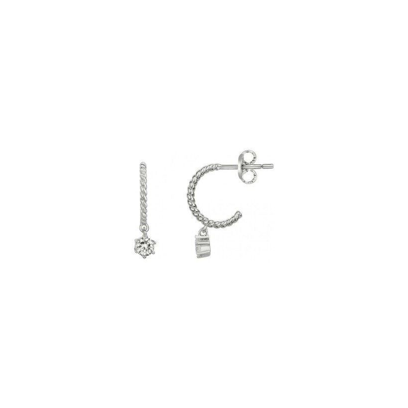 Boucles d'oreilles en argent et oxydes de zirconium