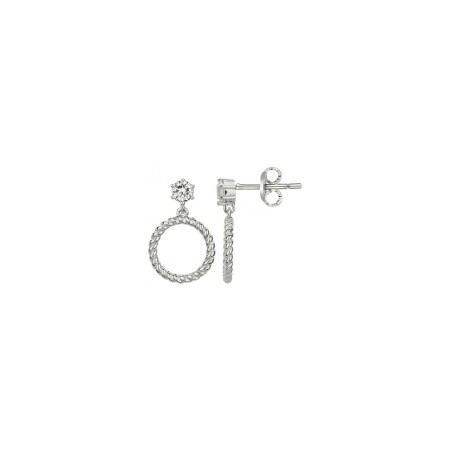 Boucles d'oreilles en argent et oxydes de zirconium