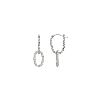 Boucles d'oreilles en argent et oxydes de zirconium