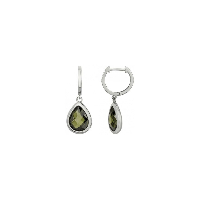 Boucles d'oreilles en argent et oxydes de zirconium