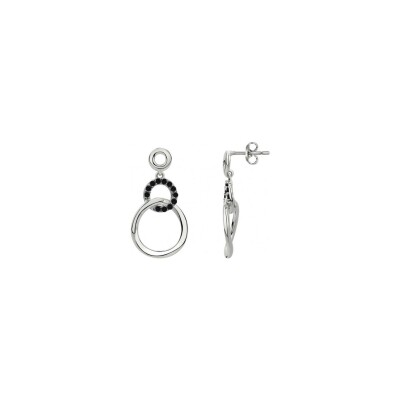 Boucles d'oreilles en argent et oxydes de zirconium
