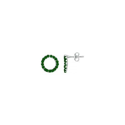 Boucles d'oreilles en argent et oxydes de zirconium