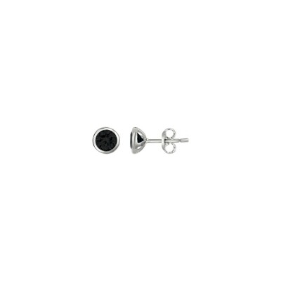 Boucles d'oreilles en argent et oxydes de zirconium