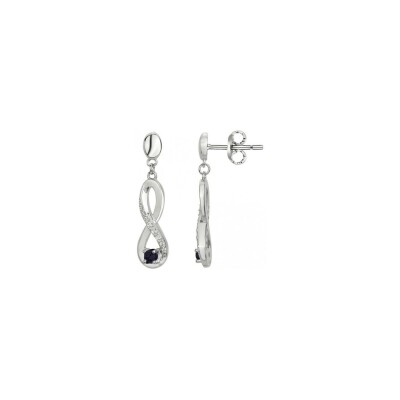Boucles d'oreilles en argent et oxydes de zirconium