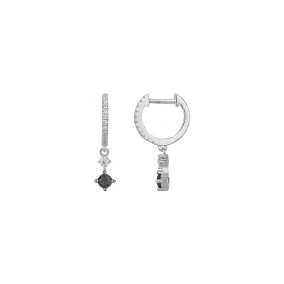 Boucles d'oreilles en argent et oxydes de zirconium