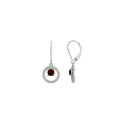 Boucles d'oreilles en argent et oxydes de zirconium