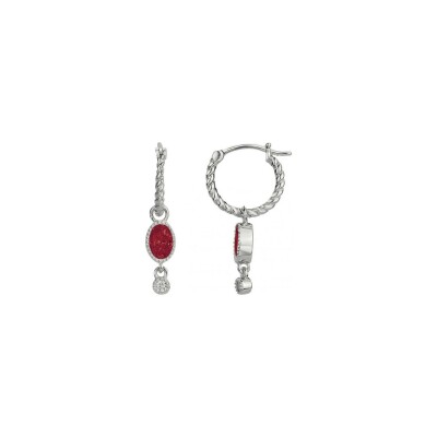 Boucles d'oreilles en argent et oxydes de zirconium