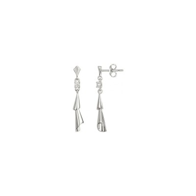 Boucles d'oreilles en argent et oxydes de zirconium