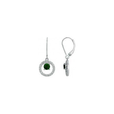 Boucles d'oreilles en argent et oxydes de zirconium