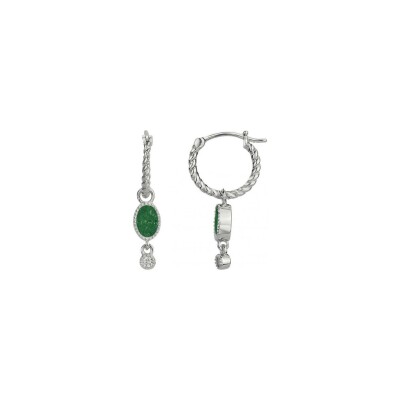 Boucles d'oreilles en argent et oxydes de zirconium