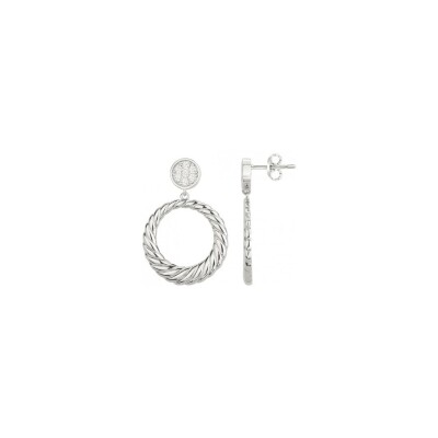 Boucles d'oreilles en argent et oxydes de zirconium