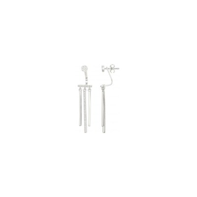 Boucles d'oreilles en argent et oxydes de zirconium