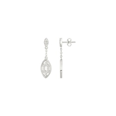 Boucles d'oreilles en argent et oxydes de zirconium