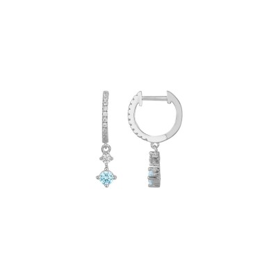 Boucles d'oreilles en argent et oxyde de zirconium