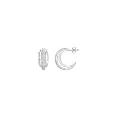 Boucles d'oreilles en argent et oxyde de zirconium