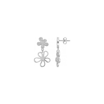 Boucles d'oreilles en argent et oxyde de zirconium