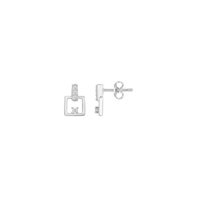 Boucles d'oreilles en argent et oxyde de zirconium