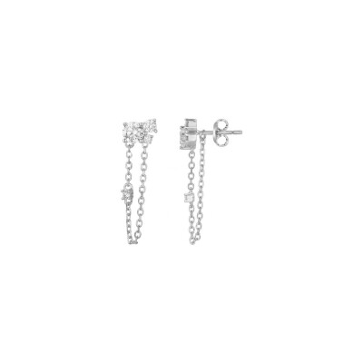 Boucles d'oreilles en argent et oxyde de zirconium