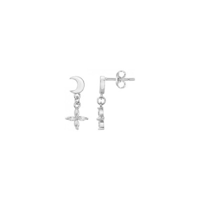 Boucles d'oreilles en argent et oxyde de zirconium