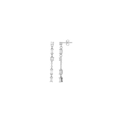 Boucles d'oreilles en argent et oxyde de zirconium