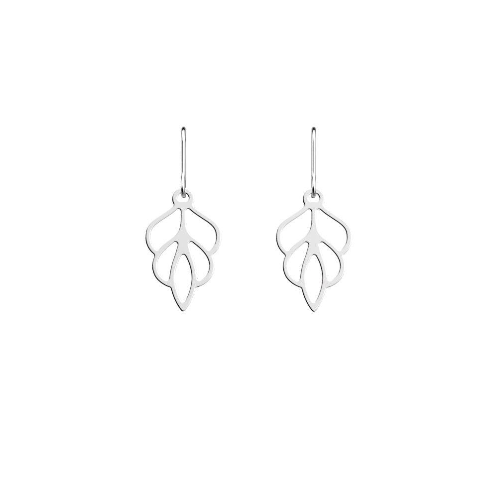 Boucles d'oreilles pendantes Les Georgettes Les Essentielles Phenix, finition argentée, 16mm