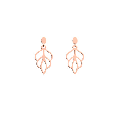 Boucles d'oreilles pendantes Les Georgettes Les Essentielles Phenix, finition dorée rose, 16mm