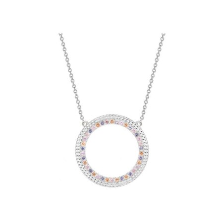 Collier Saunier en argent et oxydes de zirconium multicolores