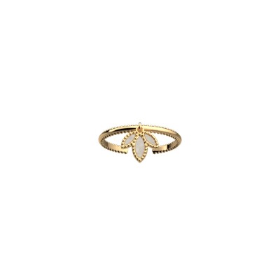 Bague Les Cadettes Lotus Pampille, finition dorée, taille 56