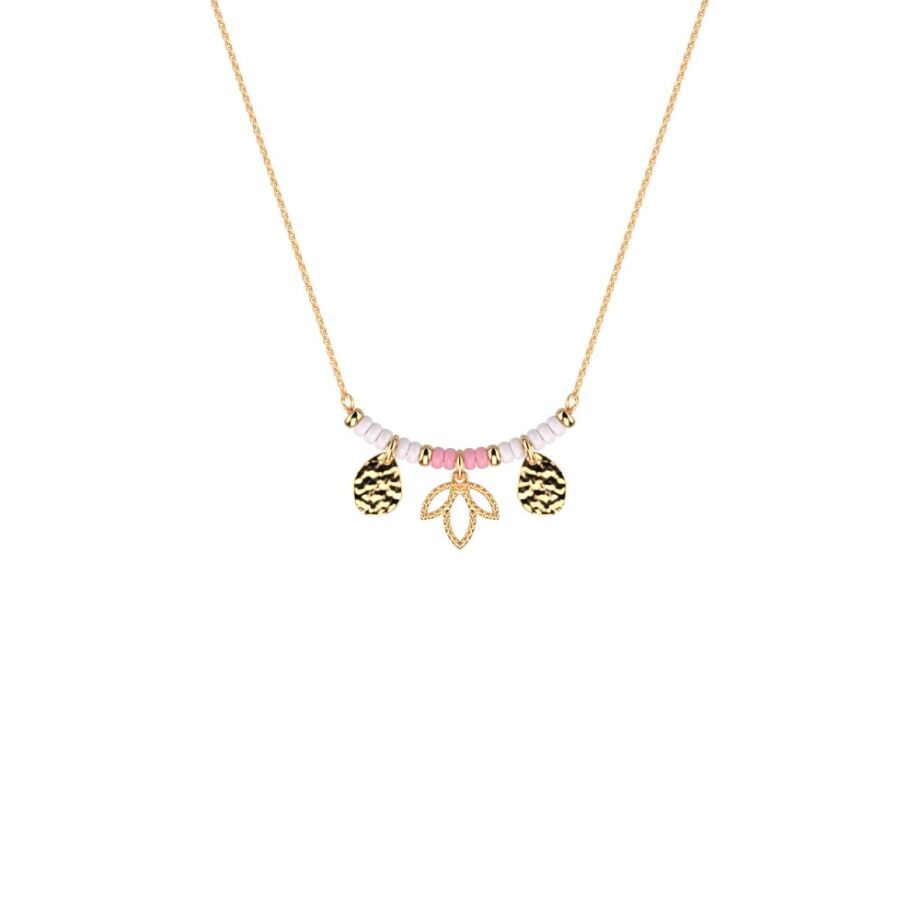 Collier chaîne Les Cadettes Lotus Pampille, finition dorée