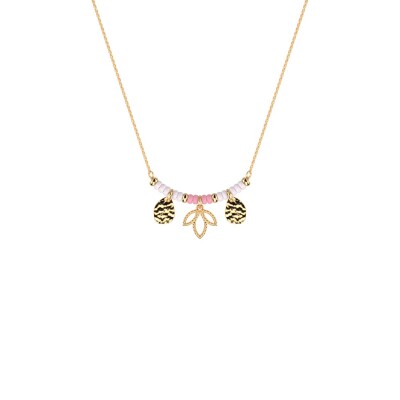 Collier chaîne Les Cadettes Lotus Pampille, finition dorée