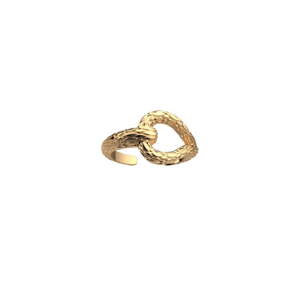 Bague Les Cadettes Reptile, finition dorée, taille 50