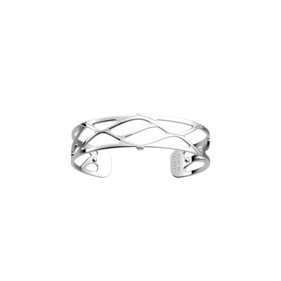 Bracelet manchette Les Georgettes Les Essentielles Wavy, finition argentée, 14mm