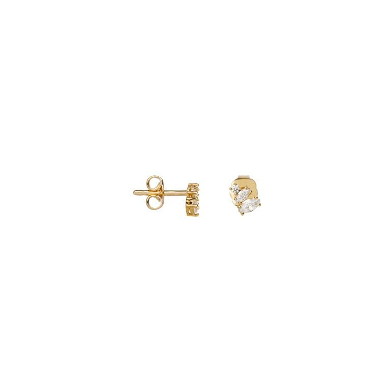 Boucles d'oreilles Saunier en plaqué or et oxydes de zirconium