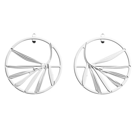 Boucles d'oreilles pendantes Les Georgettes Les Essentielles Croisette, finition argentée, 43mm