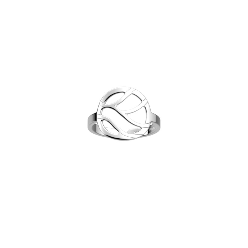 Bague Les Georgettes Les Essentielles Wavy, finition argentée, taille 52