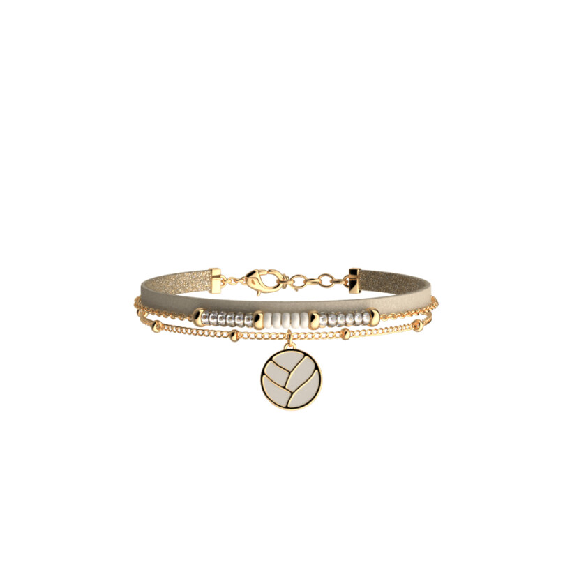 Bracelet Les Cadettes Multi-Rang Lotus Pampille, finition dorée, taille S