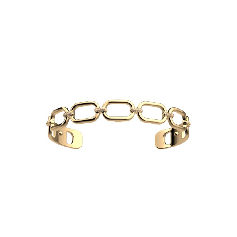 Bracelet manchette Les Georgettes Les Précieuses + Chaine, finition dorée, 8mm