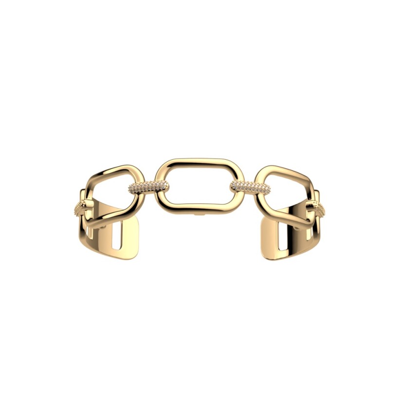 Bracelet manchette Les Georgettes Les Précieuses + Chaine, finition dorée, 14mm
