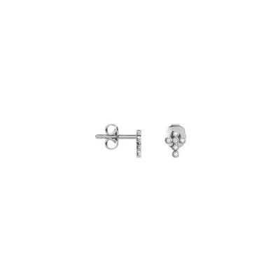 Boucles d'oreilles Saunier en argent et oxydes de zirconium