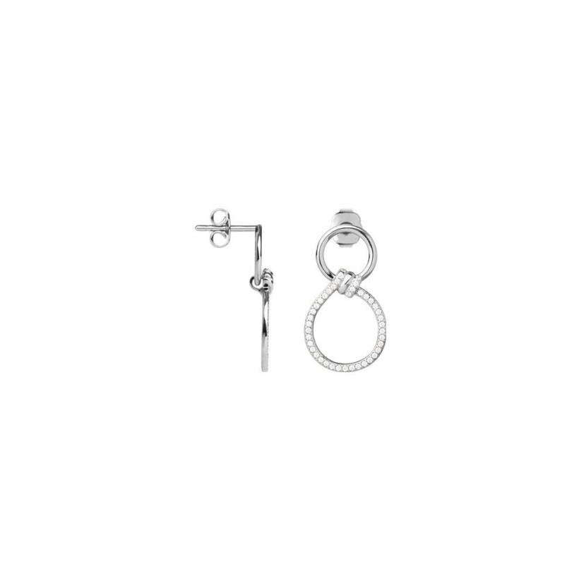 Boucles d'oreilles Saunier en argent et oxydes de zirconium