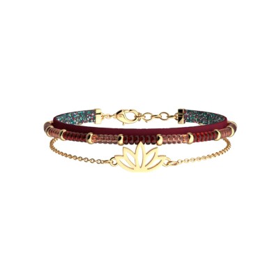 Bracelet Les Georgettes Les Cadettes Multi-Rang Lotus, finition dorée, taille S