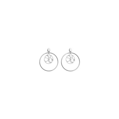 Boucles d'oreilles Les Georgettes Reptile en laiton finition argentée, 16/32mm