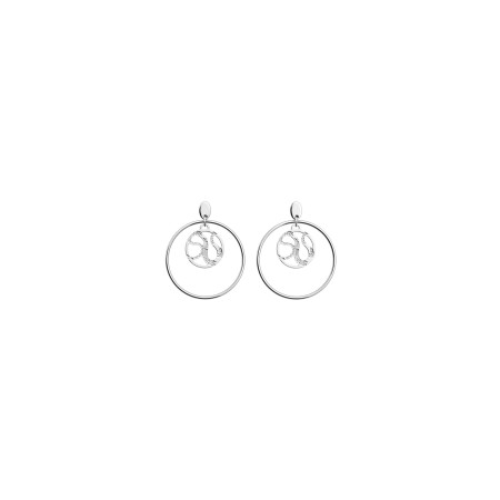 Boucles d'oreilles Les Georgettes Reptile en laiton finition argentée, 16/32mm