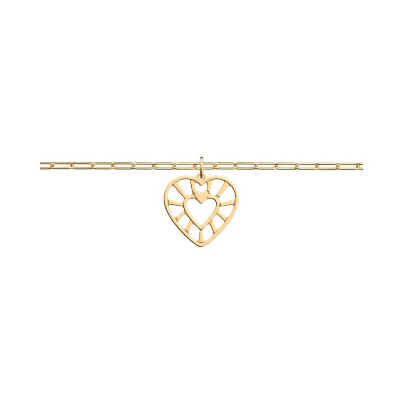 Bracelet Les Georgettes Les Essentielles Cœur, finition dorée, 23mm